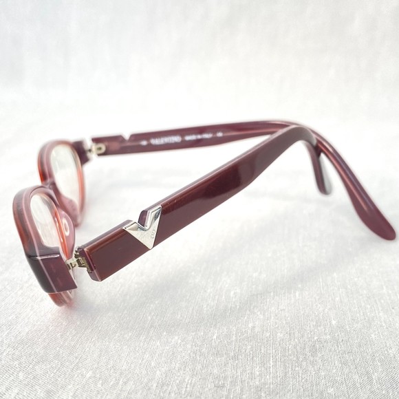 Valentino Eyeglasses Made In Italy 135 V5129 K7B Maroon Brown Gold Accents - Picture 6 of 9